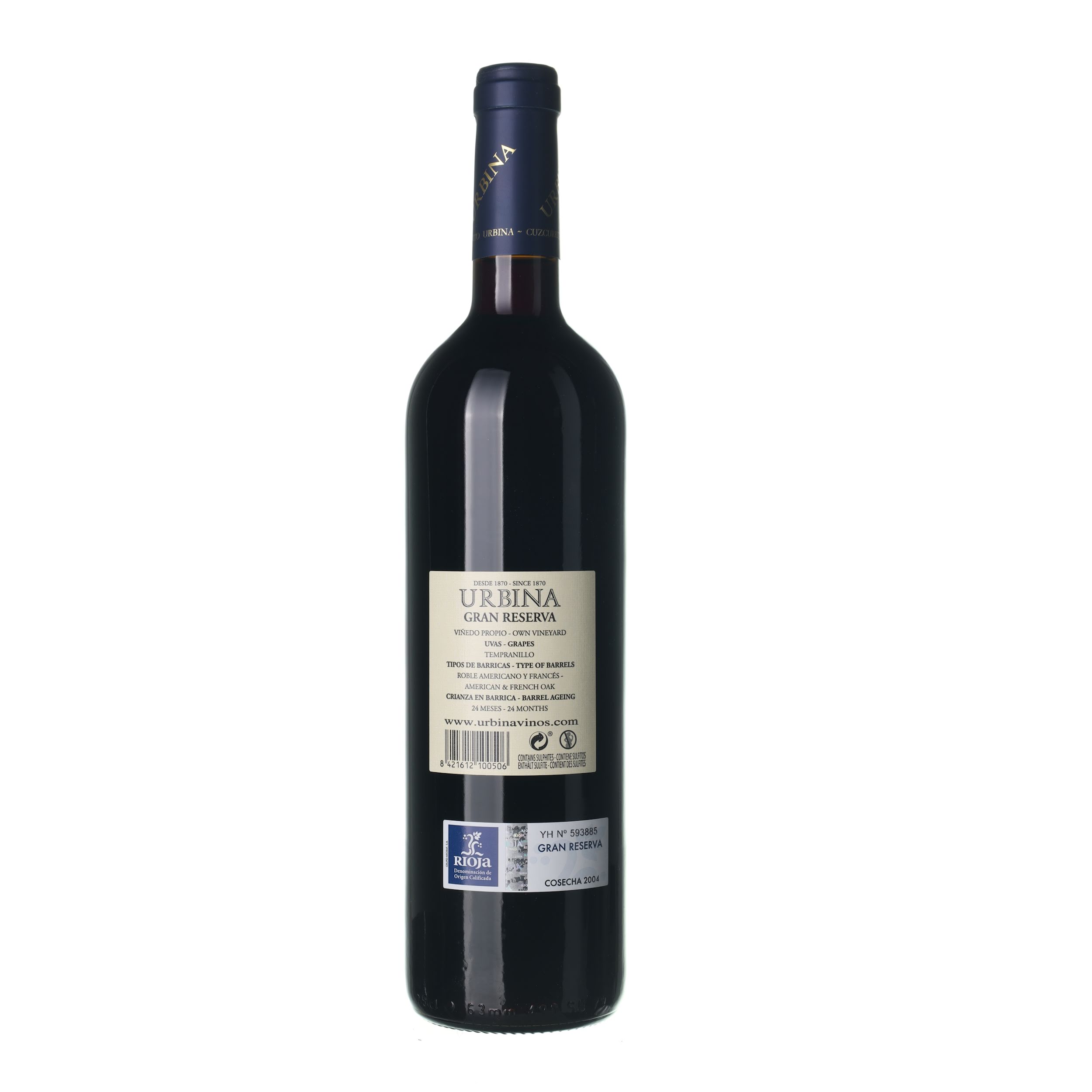 2004 Rioja DOC Gran Reserva Especial Bodegas Urbina (0,75l) – Obrázok 2