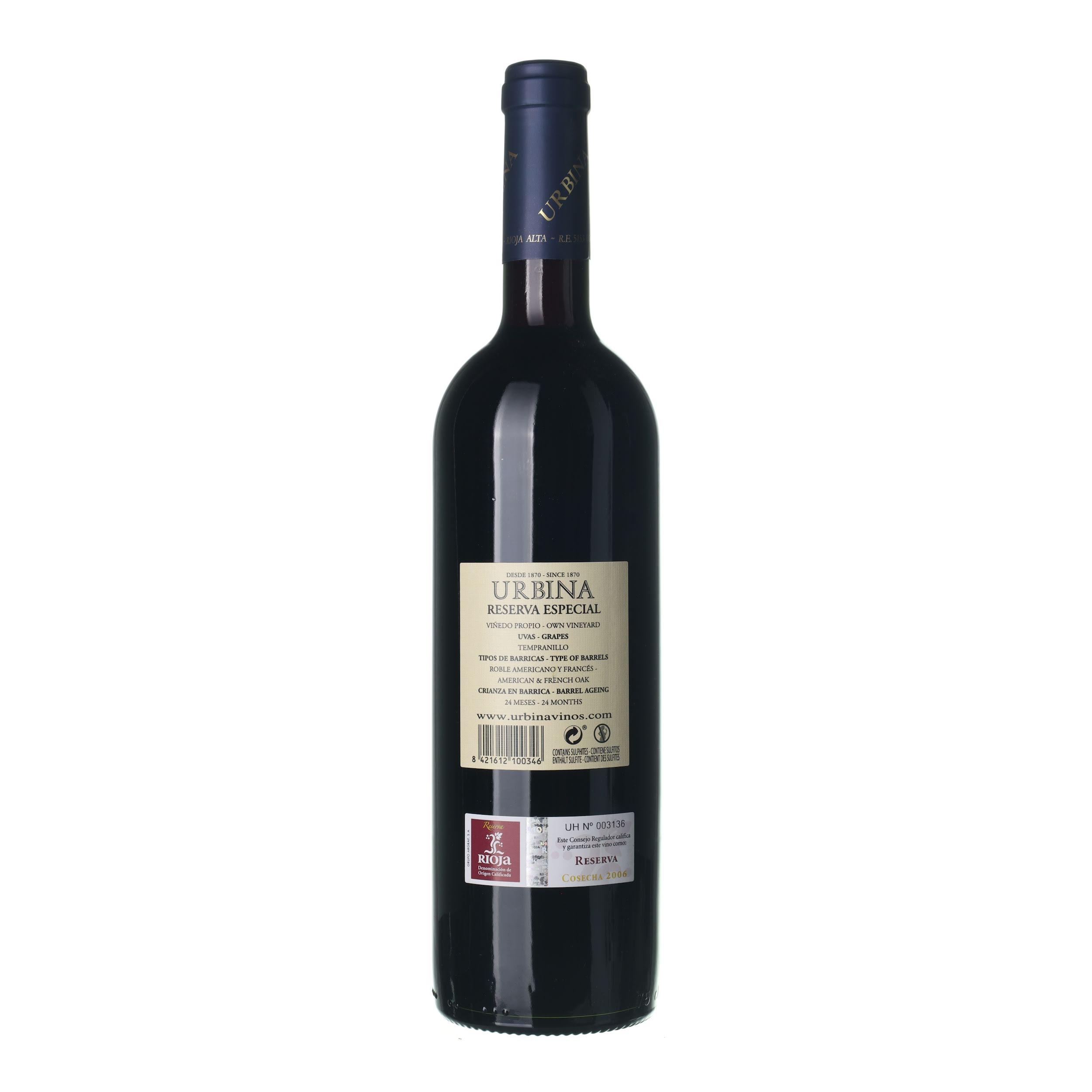 2006 Rioja DOC Reserva Especial Bodegas Urbina (0,75l) – Obrázok 2
