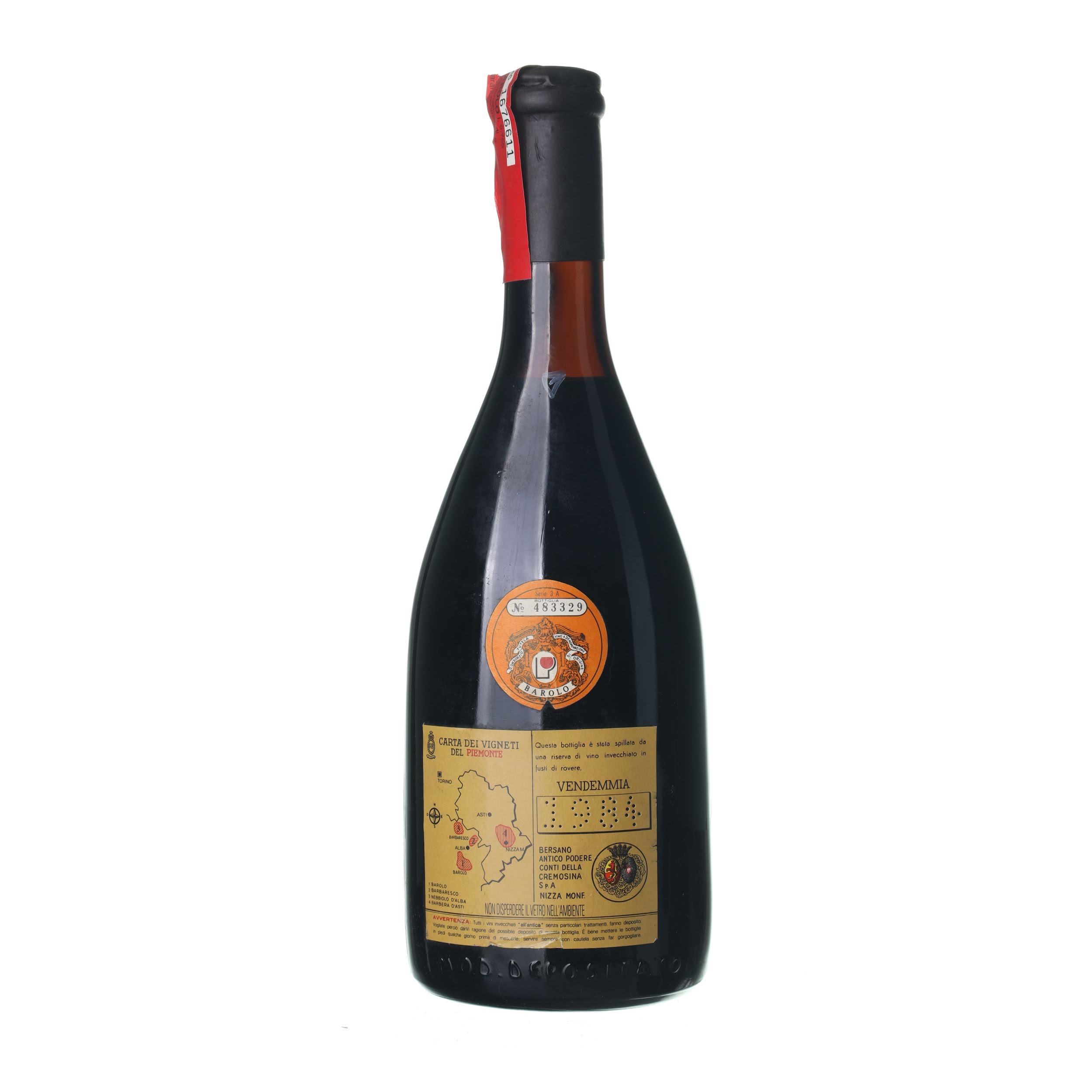 1984 Barolo Riserva Bersano (0,75l) – Obrázok 2