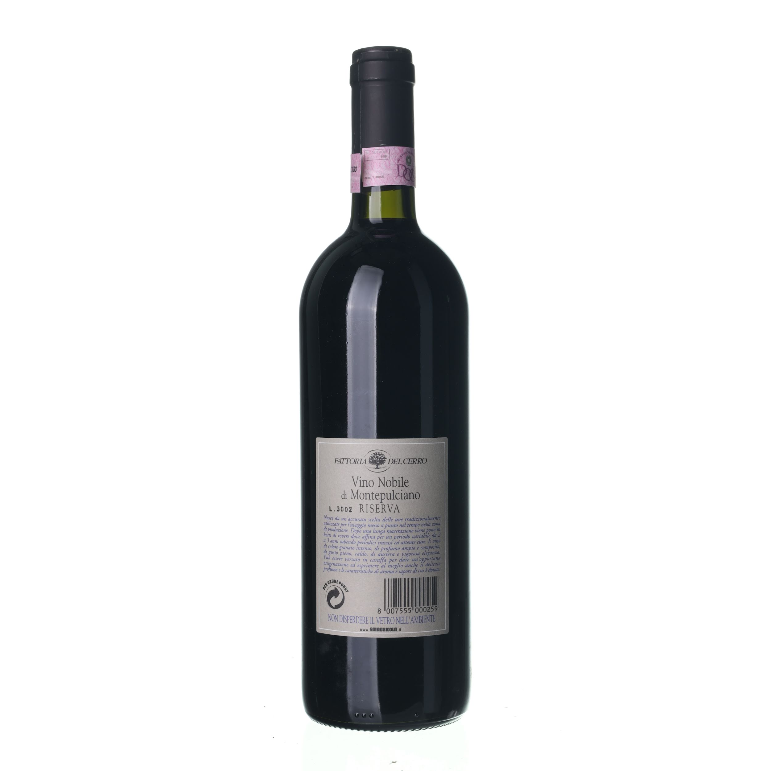 2000 Vino Nobile di Montepulciano Riserva Fattoria del Cerro (0,75l) – Obrázok 2