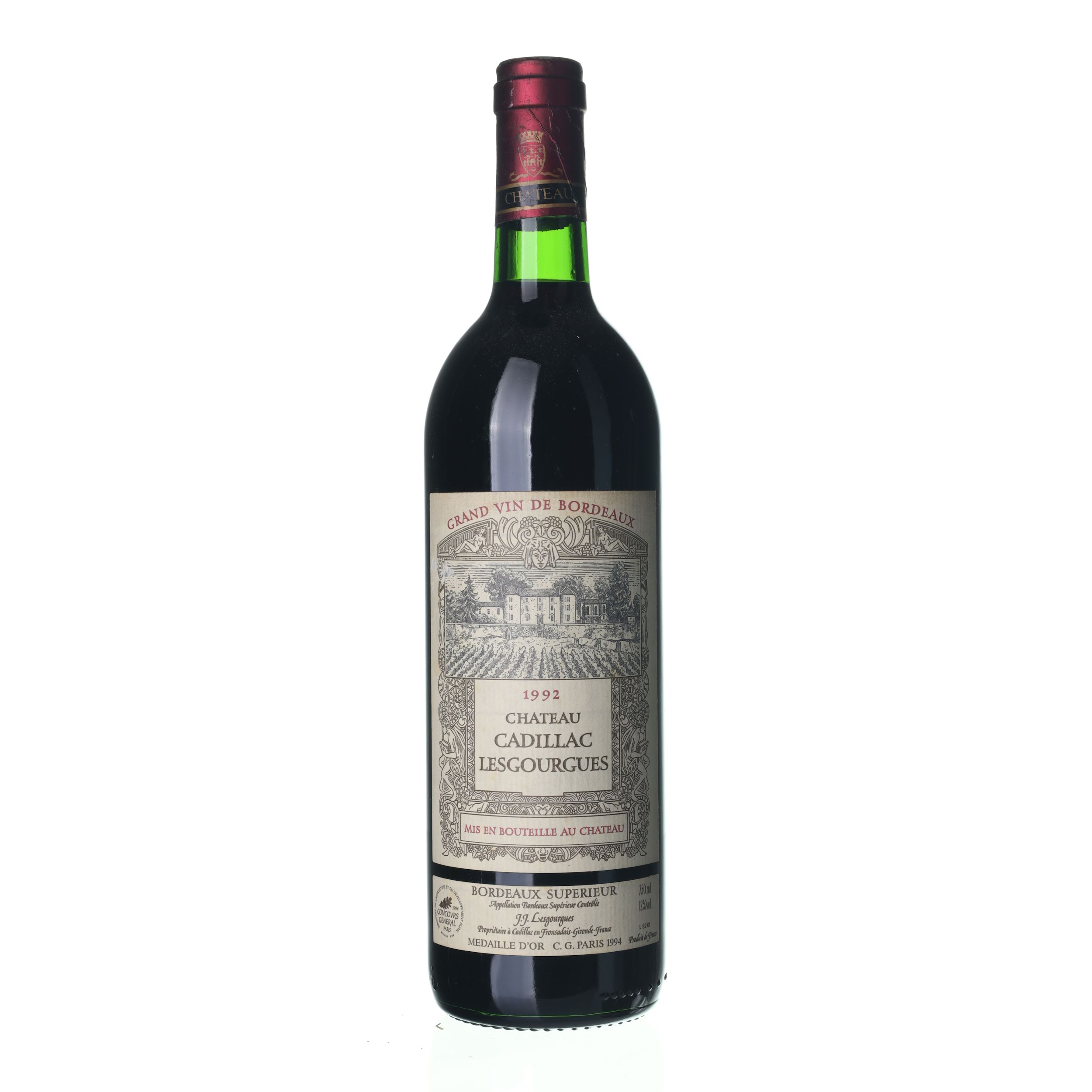 1992 Bordeaux Supérieur Chateau Cadillac Lesgourgues (0,75l)