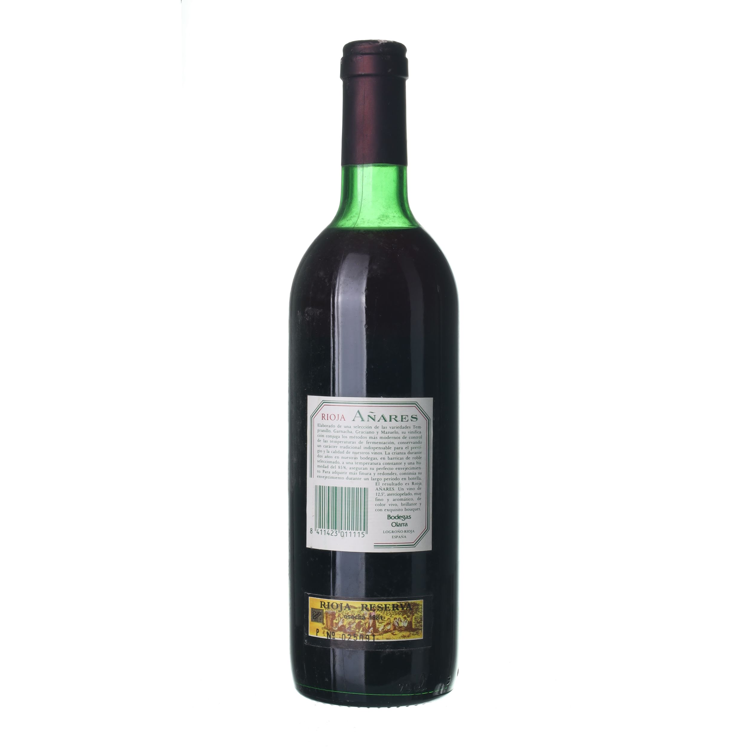 1981 Rioja Reserva Bodegas Olarra (0,75l) – Obrázok 2