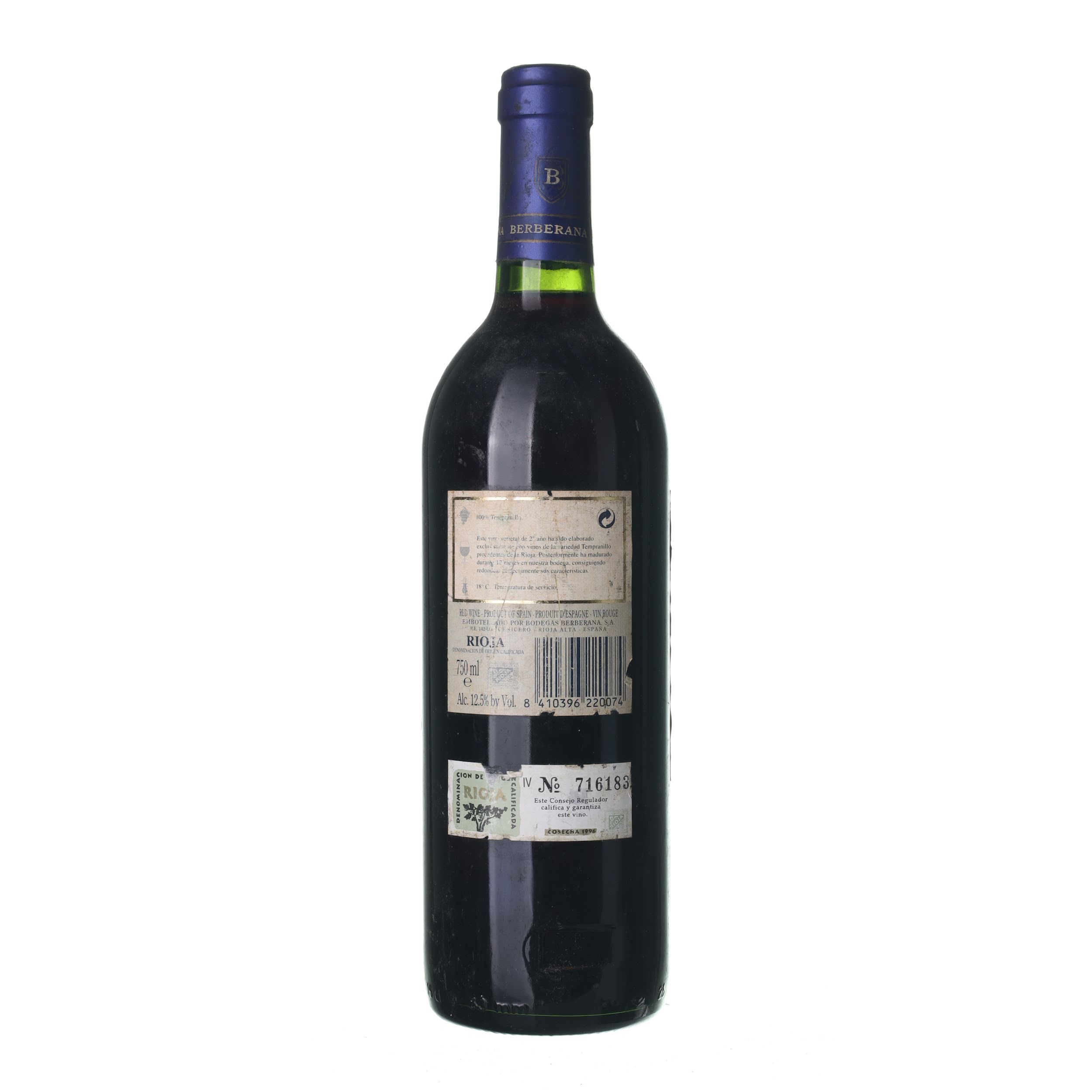 1996 Rioja Berberana (0,75l) – Obrázok 2