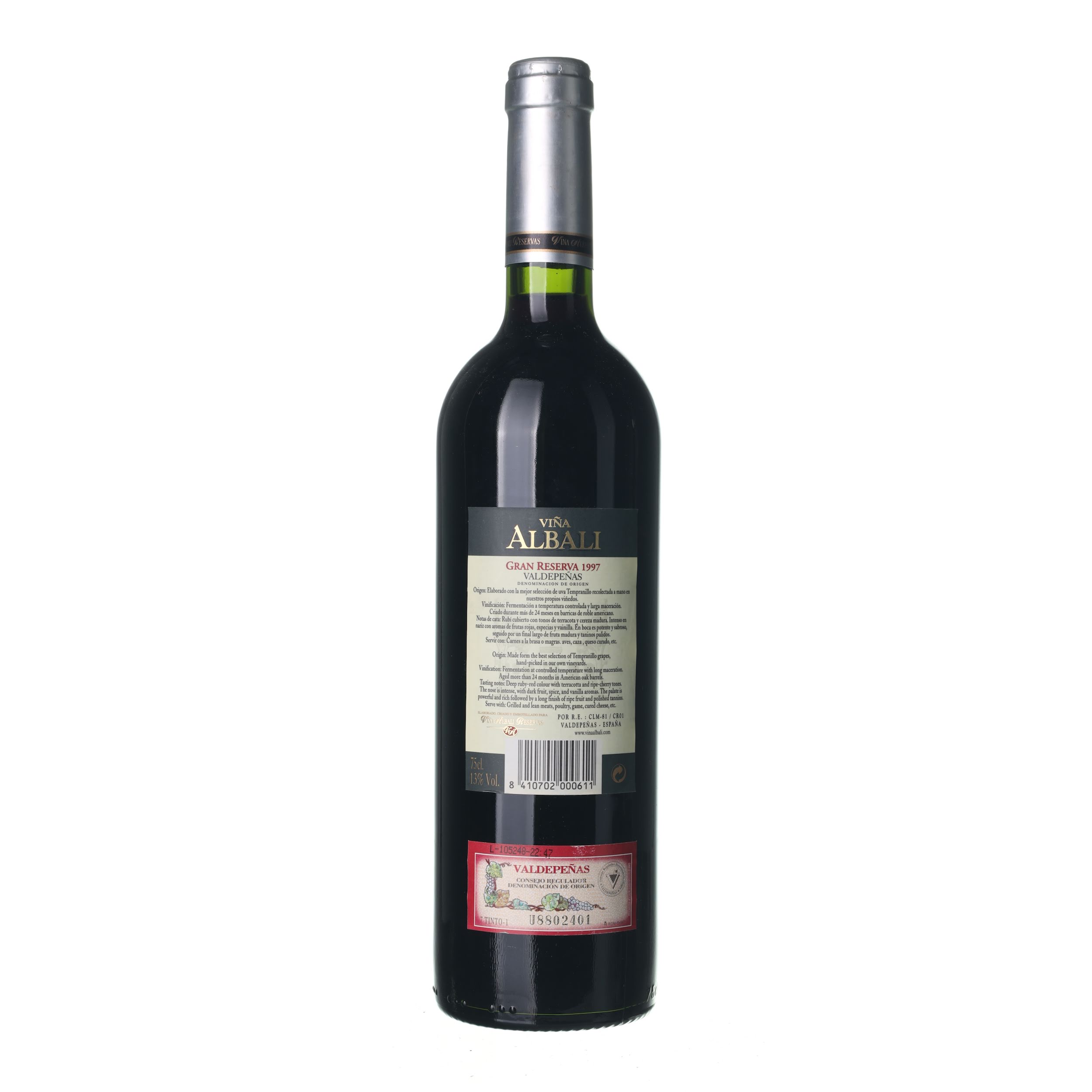 1997 Valdepeňas Gran Reserva Viña Albali (0,75l) – Obrázok 2