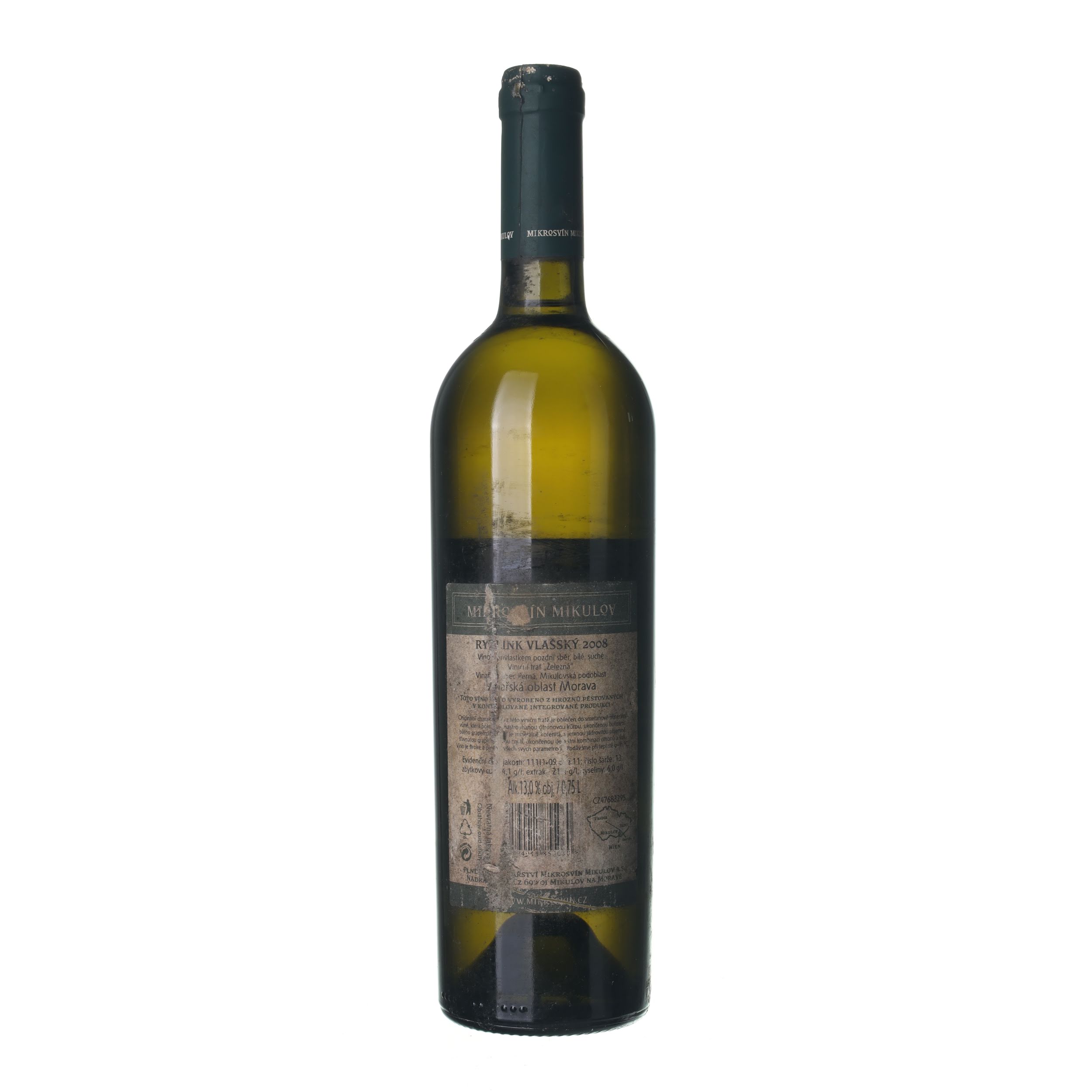 2008 Rizling vlašský Neskorý zber Mikrosvín Mikulov (0,75l) – Obrázok 2