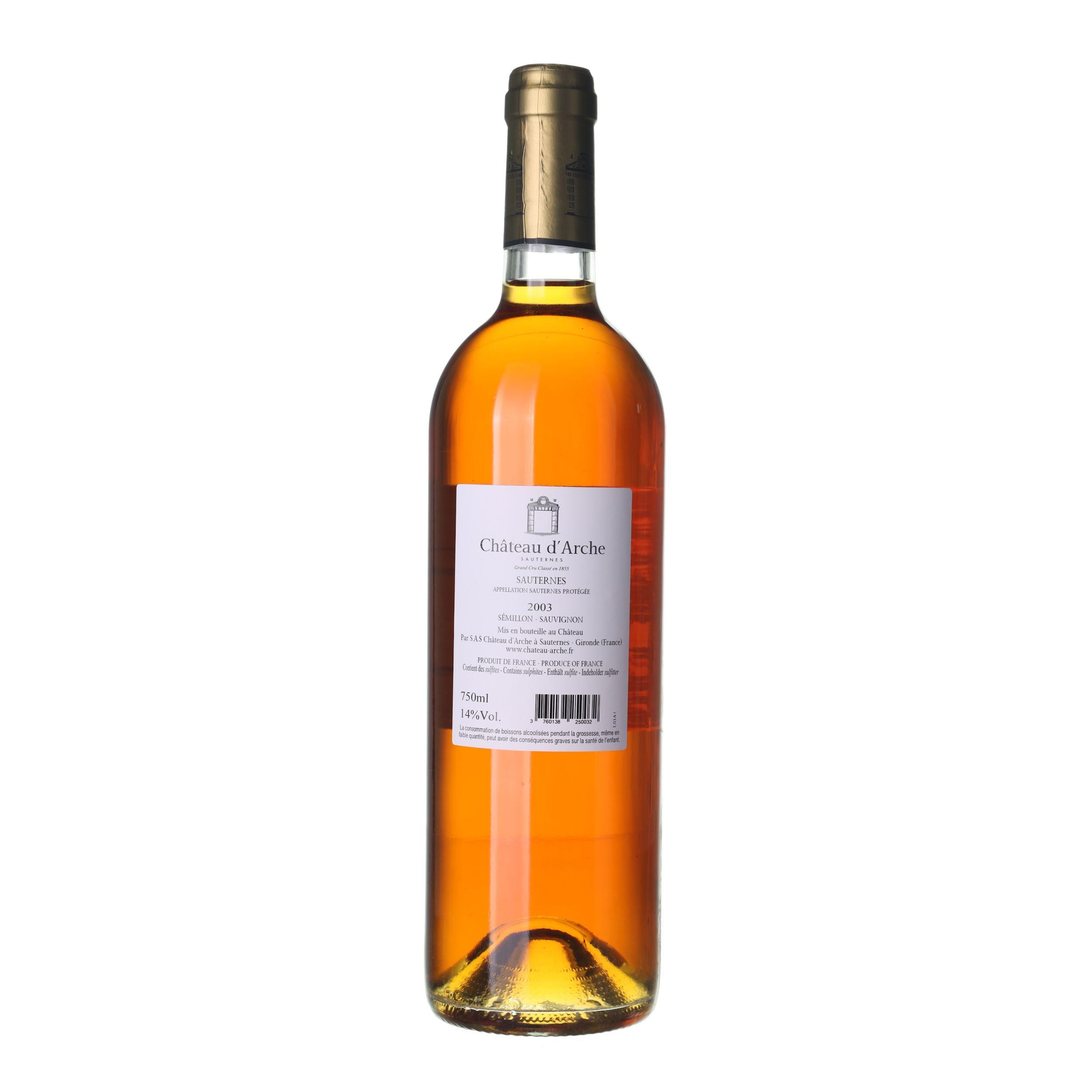 2003 Sauternes Grand Cru Château D'Arche (0,75l) – Obrázok 2